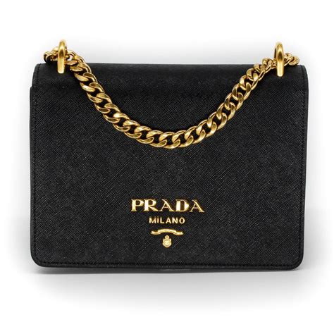 Prada shoulder bag gold chain